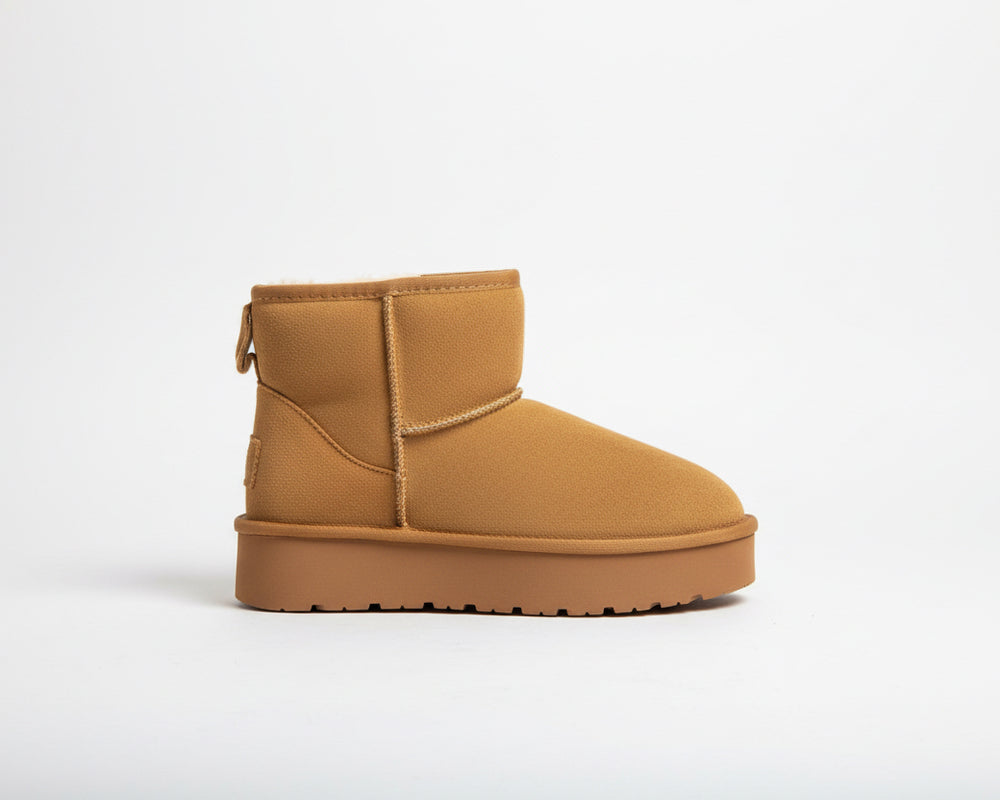 BOTA PIEL AUSTRALIANA PLATAFORMA CAMEL