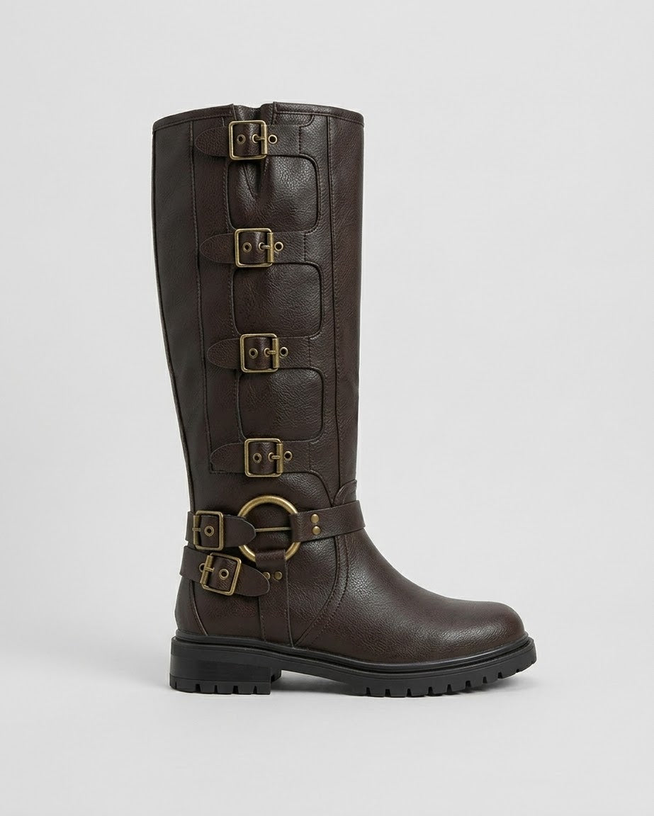 BOTA BIKER ROMA HEBILLAS BROWN