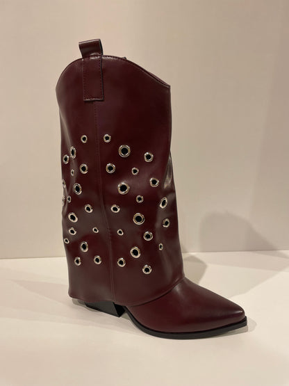 BOTA CAMILA POLAINA OJALES WINE RED