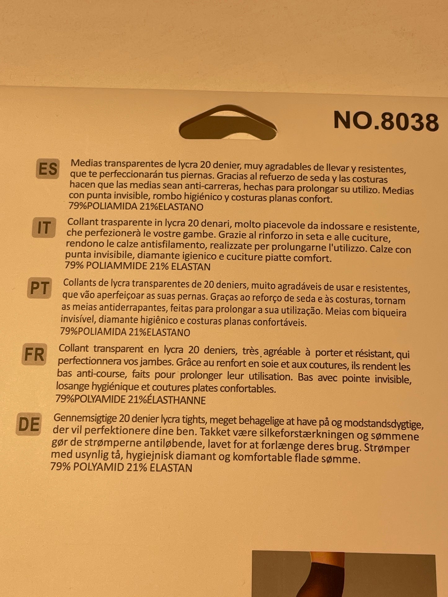 MEDIAS PANTY 20 DEN NEGRAS