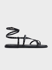 SANDALIA PLANA TACHUELAS ROMANA BLACK