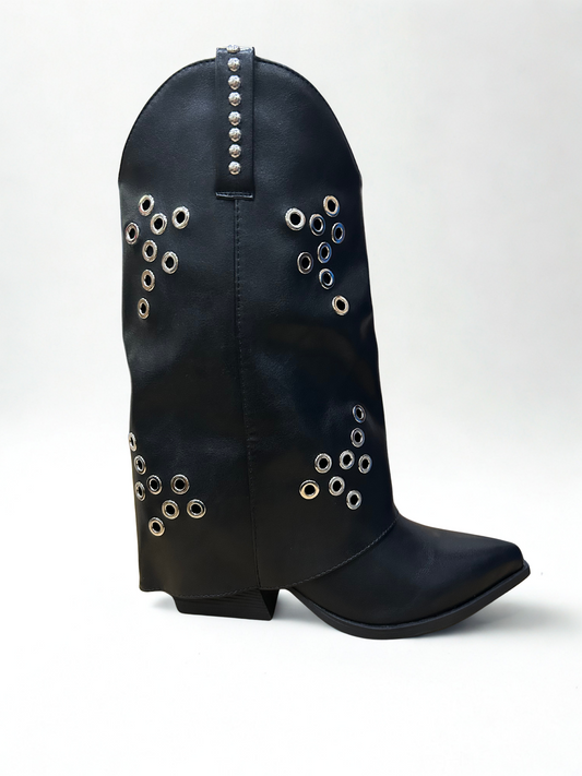 BOTA MARINA POLAINA OJALES BLACK