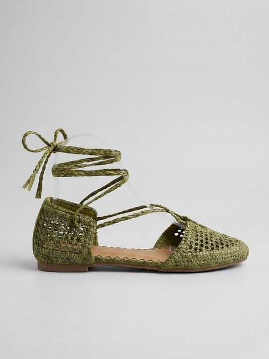 SANDALIA BAILARINA RAFIA FRIDA GREEN