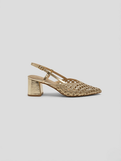 ZAPATO DESTALONADO TRENZADO GOLD