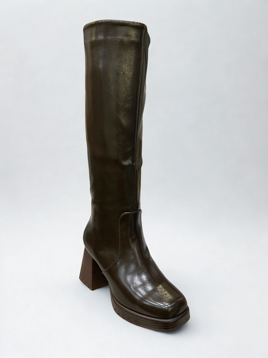 BOTA ALTA LUCIA TACÓN BROWN