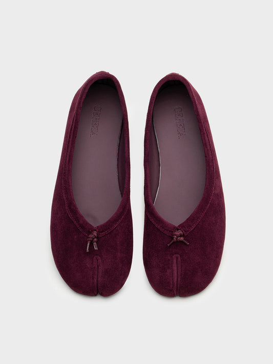 BAILARINAS PLANAS TABI NUDO ANTELINA BURGUNDY