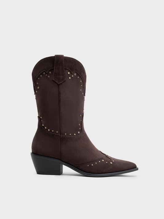BOTIN COWBOY TACHUELAS TACON BAJO BROWN