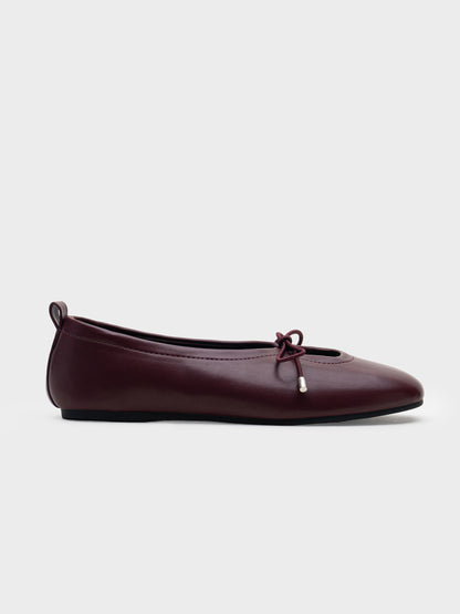 ZAPATO PLANO ESCOTE NUDO WINE