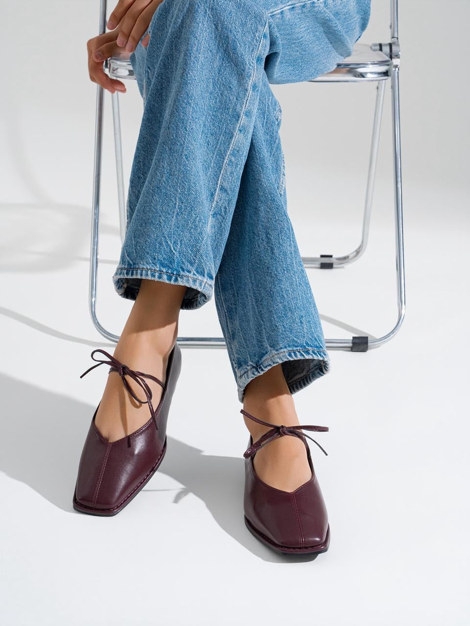 ZAPATO CORDONES PUNTA CUADRADA WINE