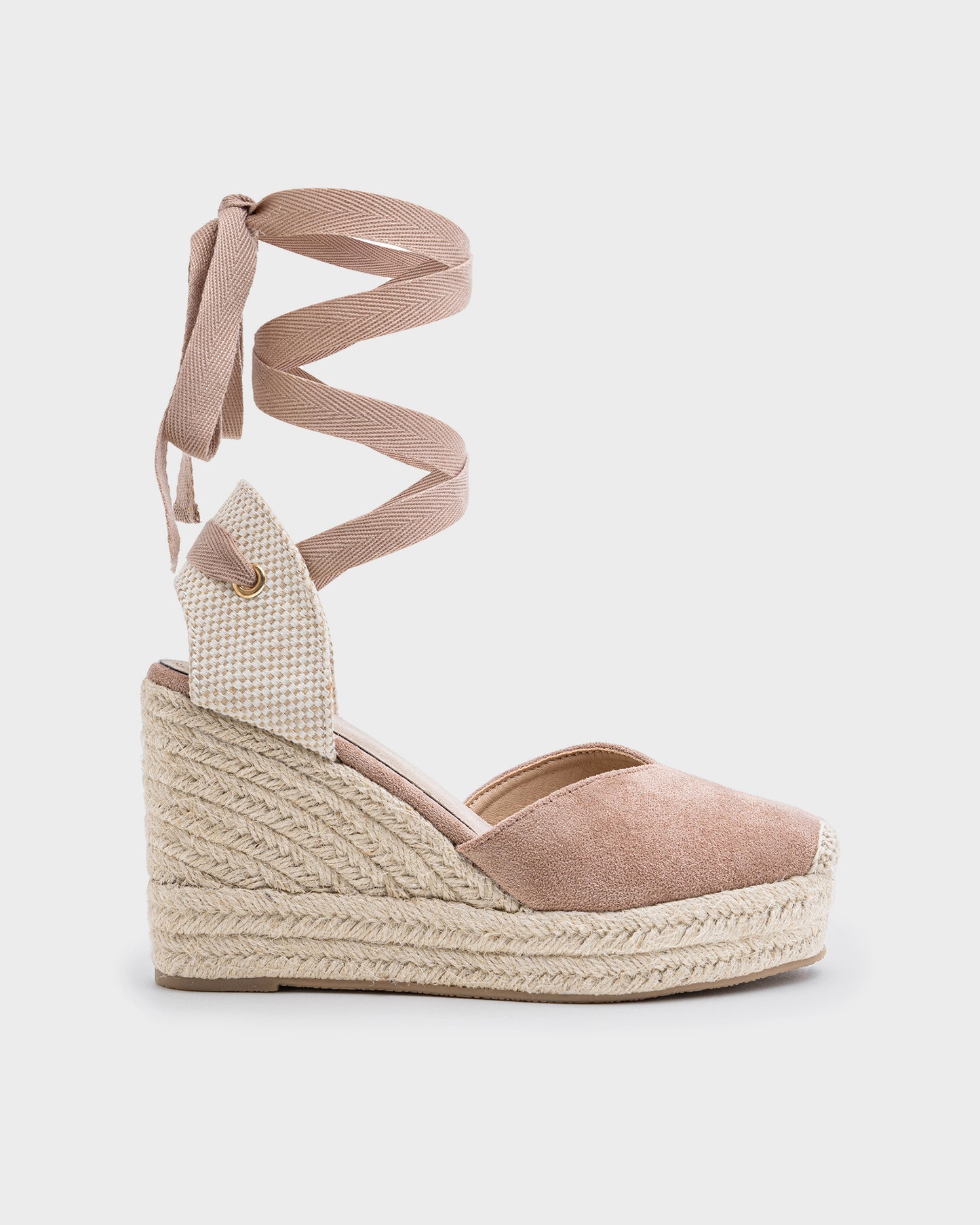ALPARGATA CUÑA ALTA LAZO KHAKI