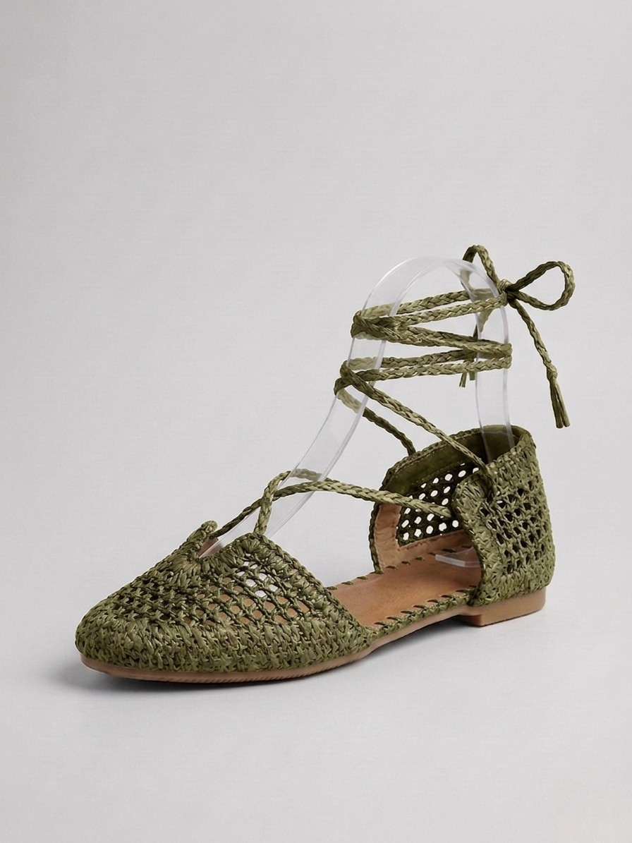 SANDALIA BAILARINA RAFIA FRIDA GREEN