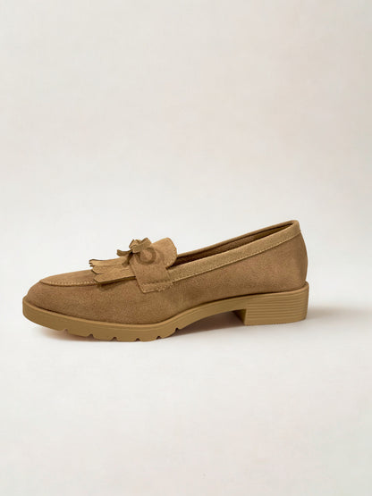 MOCASÍN BIGOTE ANTE PIEL KHAKI