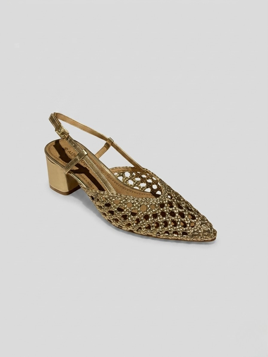 ZAPATO DESTALONADO TRENZADO GOLD