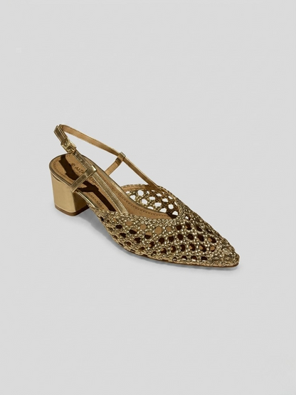 ZAPATO DESTALONADO TRENZADO GOLD