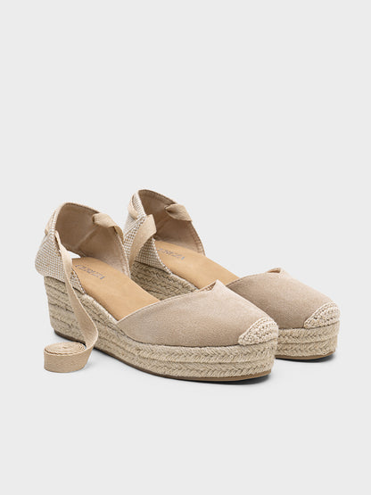 ALPARGATA CUÑA MEDIA LAZO KHAKI