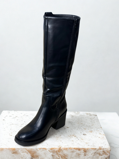 BOTA LUNA ALTA TACÓN NEGRO