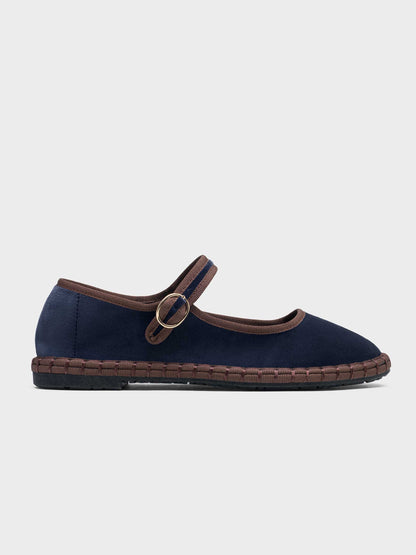 MERCEDITAS MIREIA TERCIOPELO BLUE GREY/BROWN