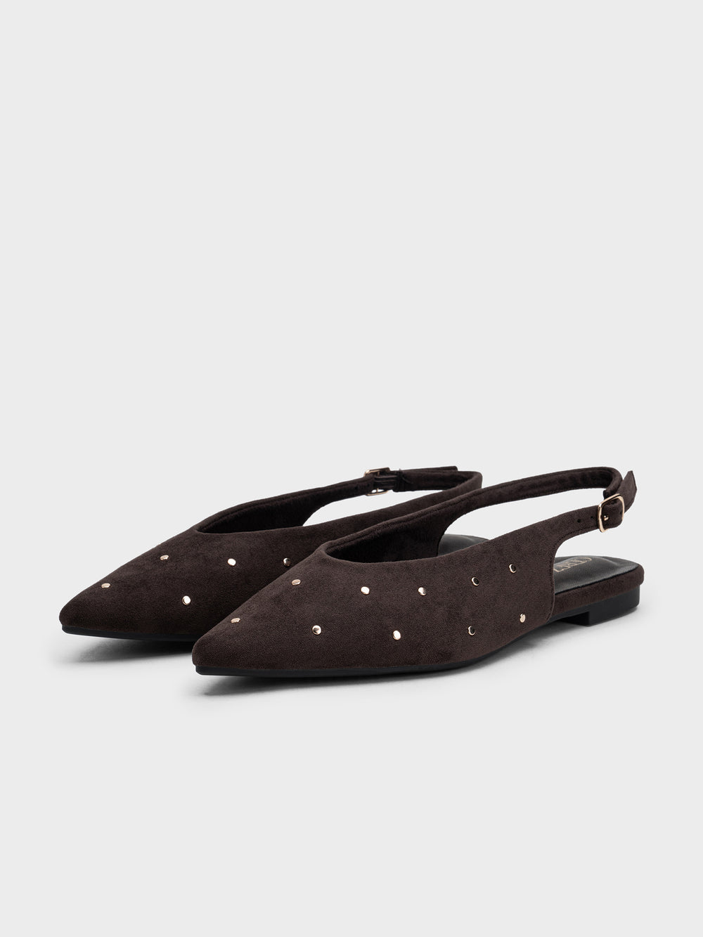 BAILARINA PUNTA DESTALONADA TACHUELAS BROWN