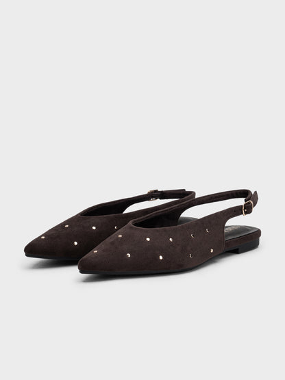 BAILARINA PUNTA DESTALONADA TACHUELAS BROWN
