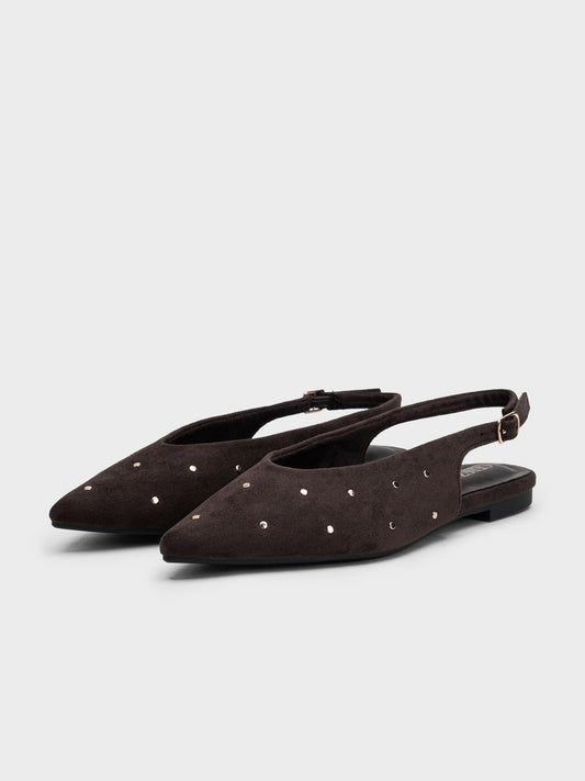 BAILARINA PUNTA DESTALONADA TACHUELAS BROWN