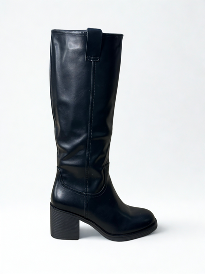 BOTA LUNA ALTA TACÓN NEGRO