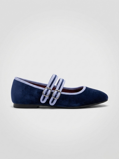 BAILARINA PLANA DOBLE HEBILLA BLUE/L.BLUE