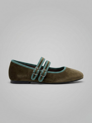 BAILARINA PLANA DOBLE HEBILLA L.GREEN/GREEN