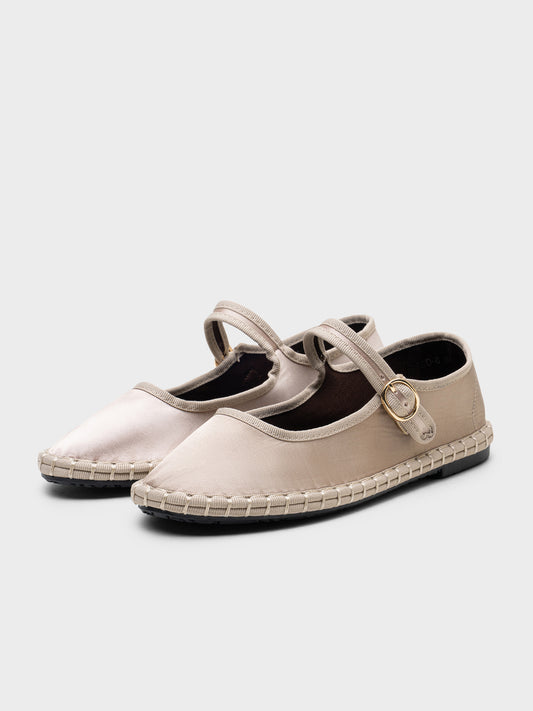 MERCEDITAS SATÉN MARY JANE  BEIGE
