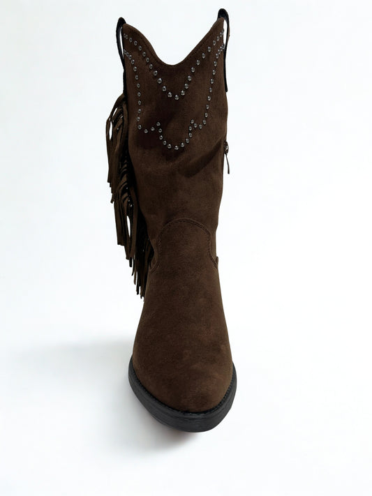 BOTA COWBOY DIANA FLECOS MARRÓN