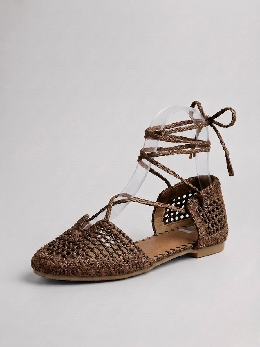 SANDALIA BAILARINA RAFIA FRIDA BROWN
