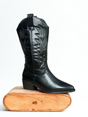 BOTA COWBOY LEIRE NEGRA