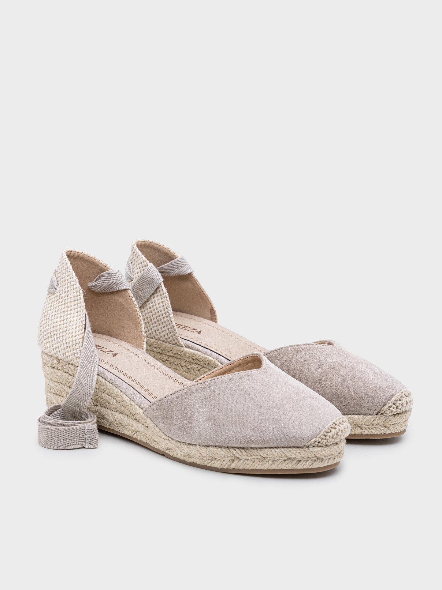 ALPARGATA CUÑA BAJA LAZO TAUPE