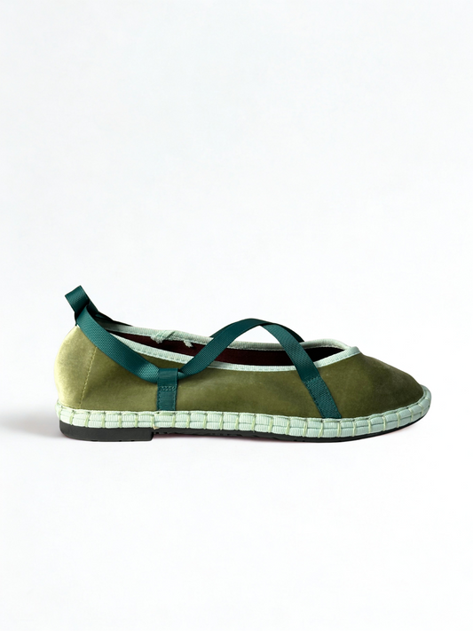 MERCEDITAS CARMEN CINTA TERCIOPELO VERDE OLIVA