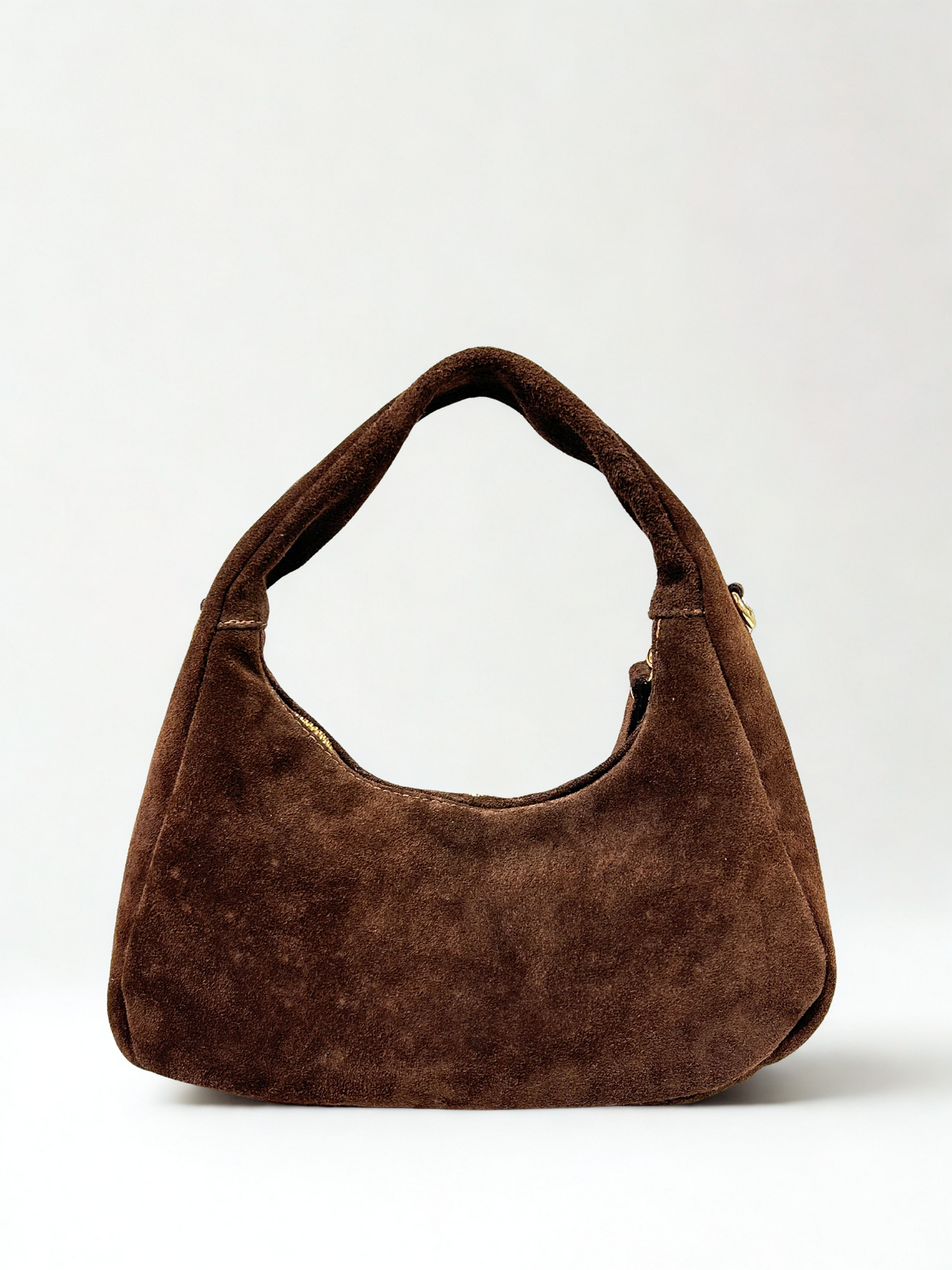 BOLSO DE MANO PIEL TACHUELAS BROWN