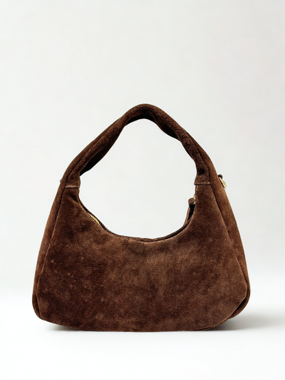 BOLSO DE MANO PIEL TACHUELAS BROWN