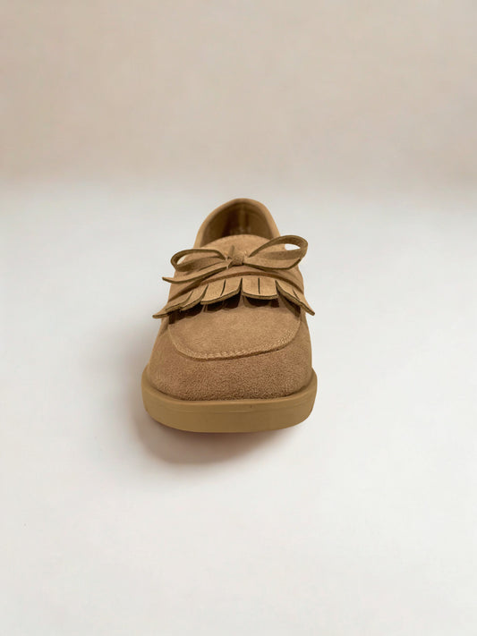MOCASÍN BIGOTE ANTE PIEL KHAKI