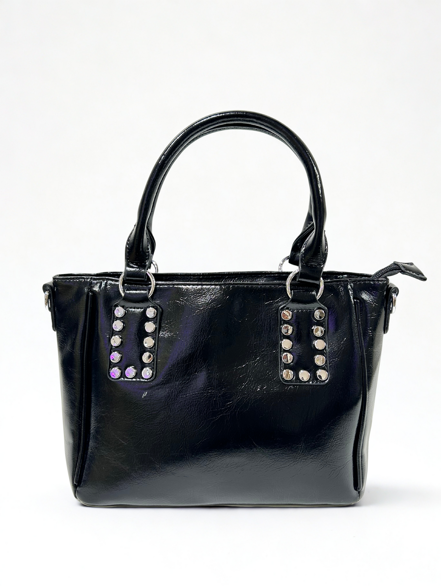 BOLSO CUADRADO TACHUELAS NEGRO