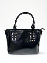 BOLSO CUADRADO TACHUELAS NEGRO