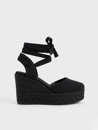 ALPARGATA CUÑA ALTA LAZADA BLACK