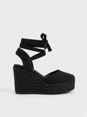 ALPARGATA CUÑA ALTA LAZADA BLACK