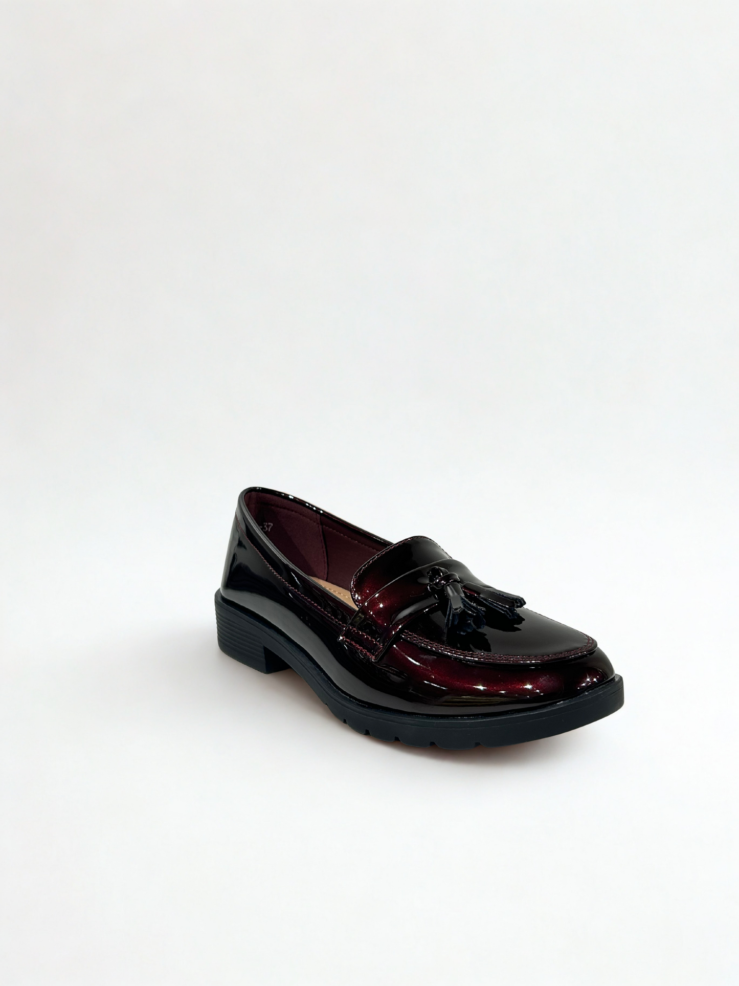 MOCASÍN ESTRELLA BORLA CHAROL WINE