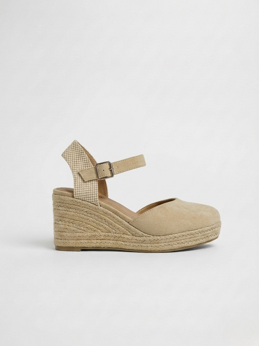 ALPARGATA CUÑA CINTURÓN BEIGE