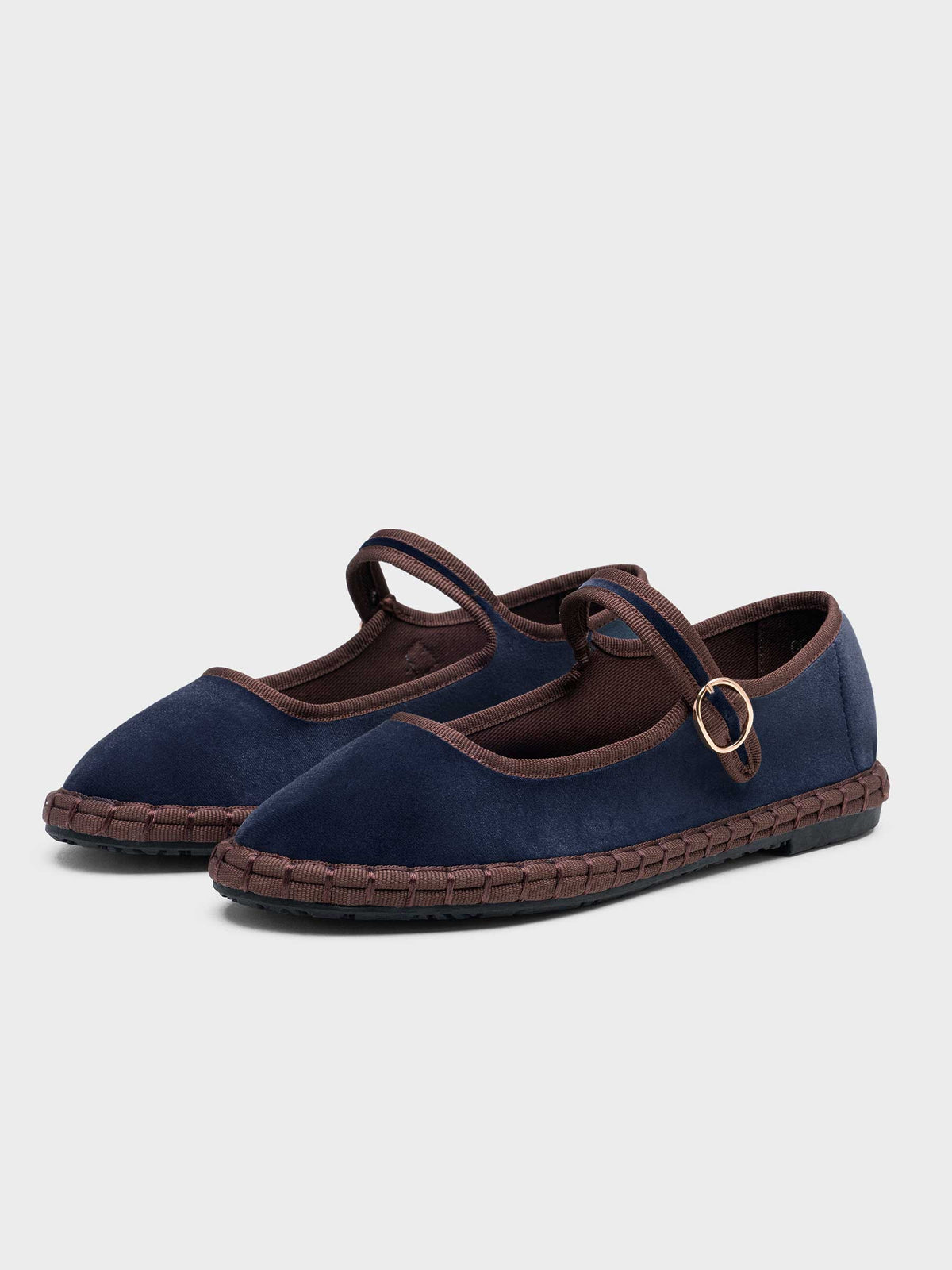 MERCEDITAS MIREIA TERCIOPELO BLUE GREY/BROWN