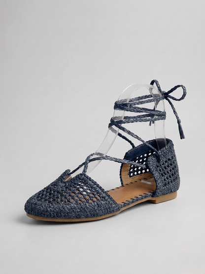 SANDALIA BAILARINA RAFIA FRIDA BLUE