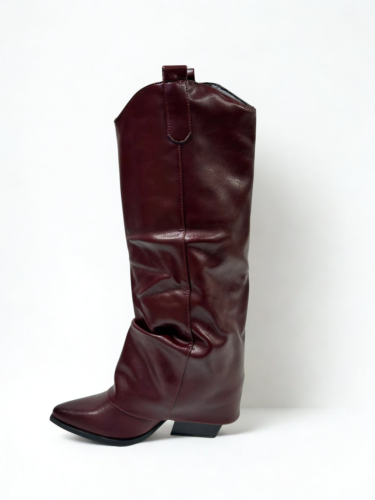 BOTA MERCEDES POLAINA COWBOY WINE RED