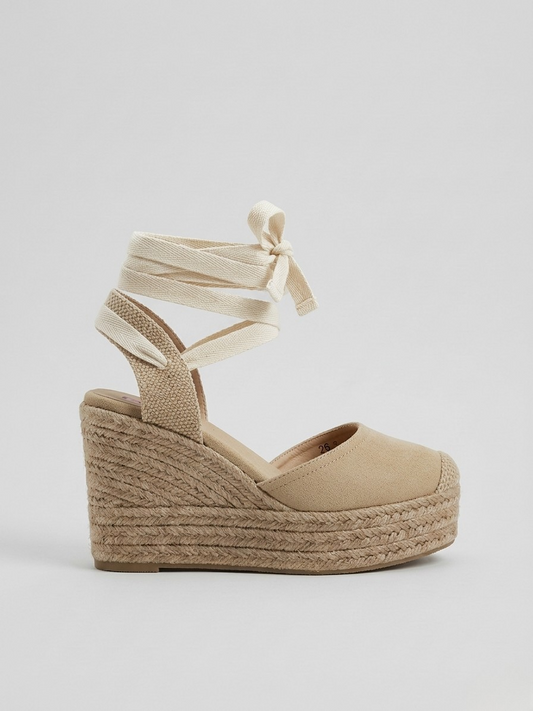ALPARGATA CUÑA ALTA BEIGE
