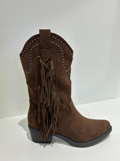 BOTA COWBOY DIANA FLECOS MARRÓN