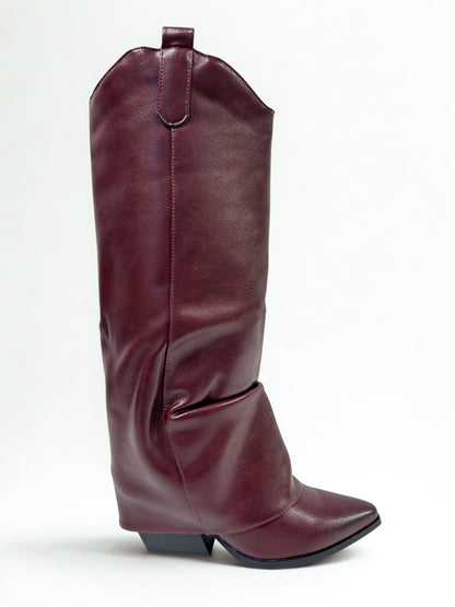 BOTA MERCEDES POLAINA COWBOY WINE RED