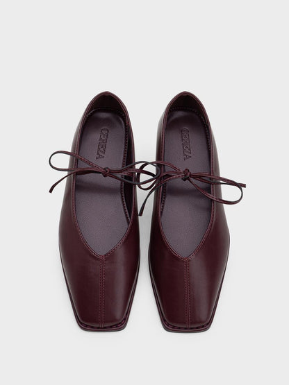 ZAPATO CORDONES PUNTA CUADRADA WINE