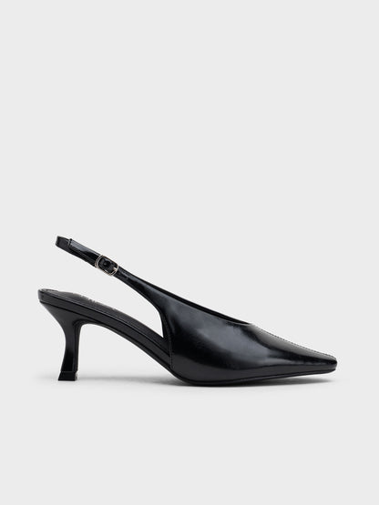 ZAPATO TACON DESTALONADO P153 BLACK PU